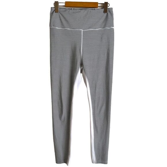 All Fenix White and Grey Striped Limitless High Rise Leggings Size Medium - Picture 2 of 8